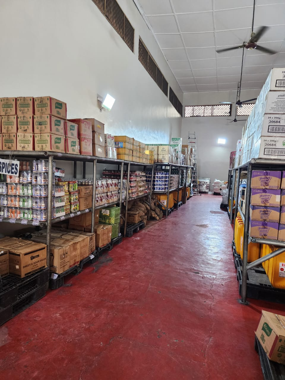 Spices and provisions aisle inside the bonded stores