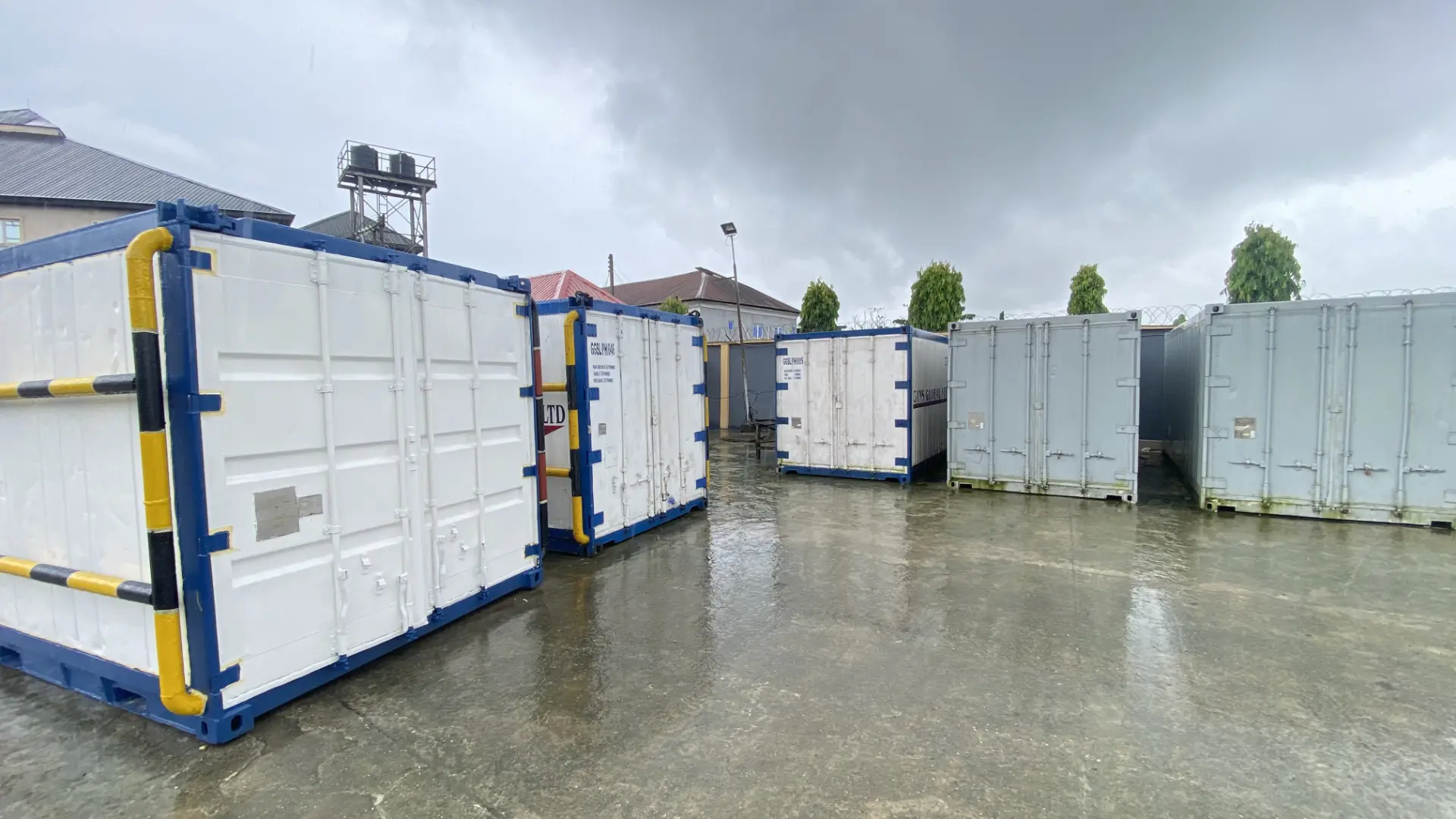 Reefer and chiller container stacking yard at Gins Global Services Limited Iriebe base